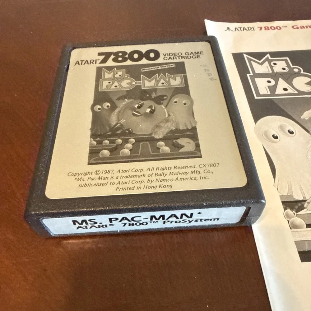 Atari 7800 Ms PAC-MAN‎ Cartridge 1987 Tested W Manual